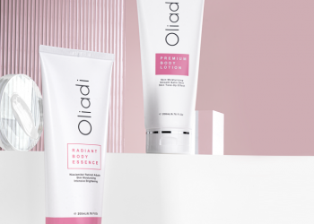 Kem dưỡng thể nâng tone Oliad Premium Body Lotion và tinh chất dưỡng thể trắng da Oliadi Radiant Body Essence. Ảnh: Oliadi Cosmetic