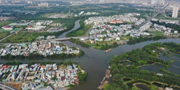 Một phần huyện Nhà Bè từ trên cao, tháng 1/2021. Ảnh: Quỳnh Trần