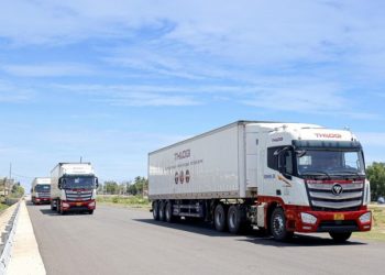 Đội xe vận tải chuyên dụng của Thilogi. Ảnh: Thaco.