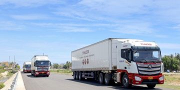 Đội xe vận tải chuyên dụng của Thilogi. Ảnh: Thaco.