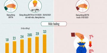 Các mức hỗ trợ lao động, doanh nghiệp từ Quỹ Bảo hiểm thất nghiệp. Đồ họa:Tạ Lư